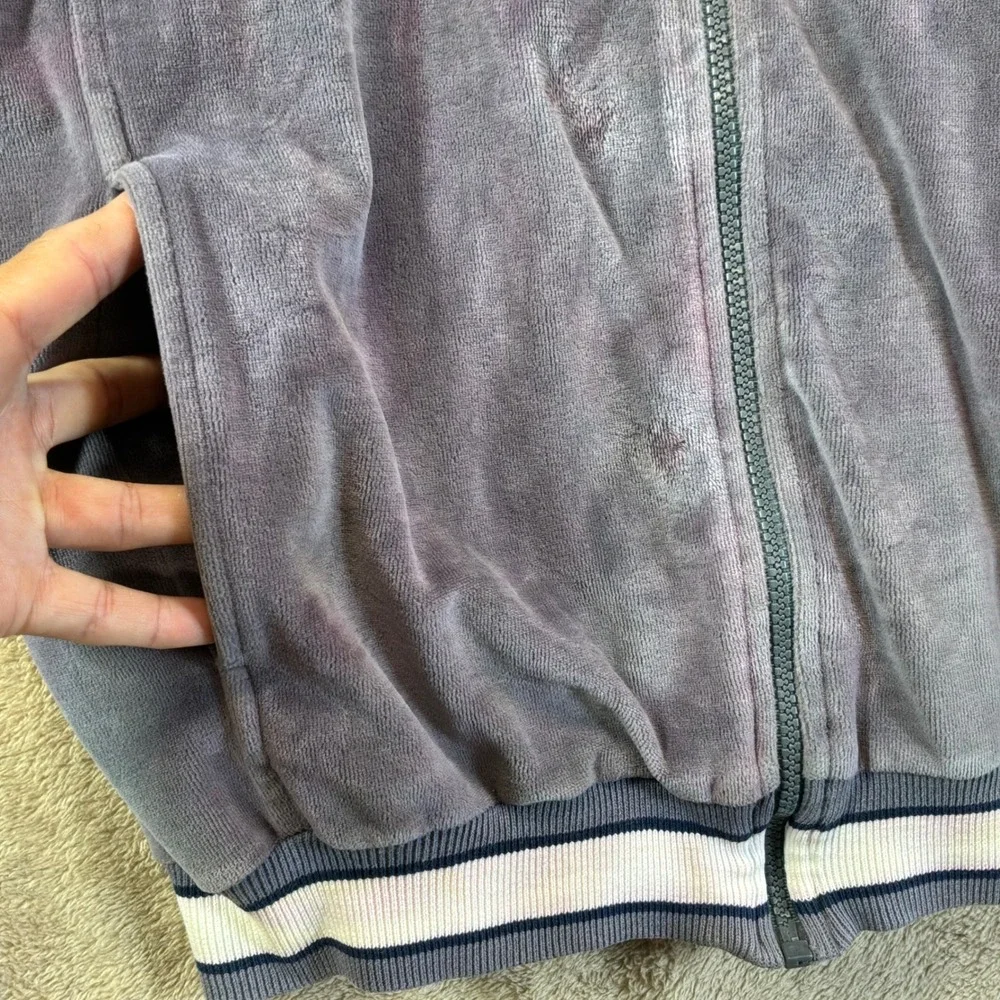 VTG Christian Dior Monsieur Velour Track Jacket Purple L Stains Fade READ